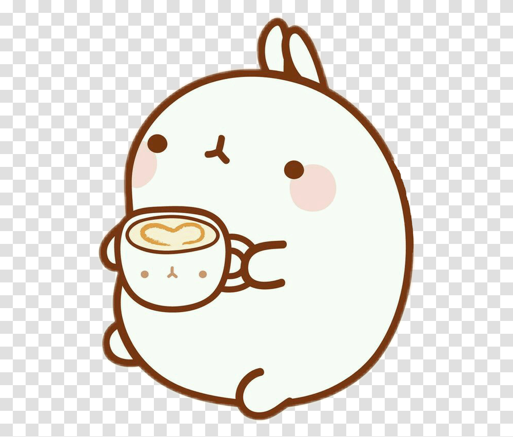 Molang Bunny Molang Sticker, Coffee Cup, Birthday Cake, Dessert, Food Transparent Png