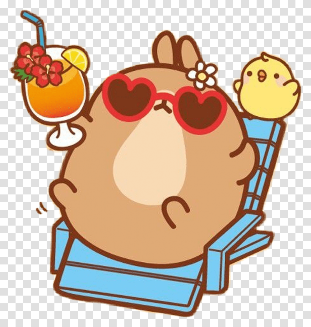 Molang Molang Sticker, Birthday Cake, Food, Plant, Fruit Transparent Png
