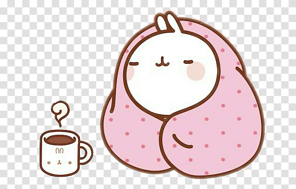 Molang Winter Cute Molang Stickers, Coffee Cup, Birthday Cake, Dessert, Food Transparent Png