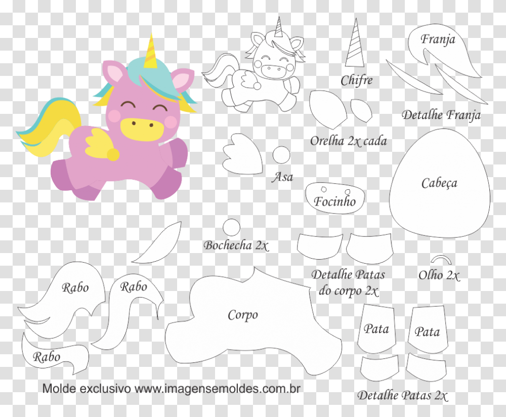 Molde De Unicornio Em Eva, Plot, Diagram Transparent Png
