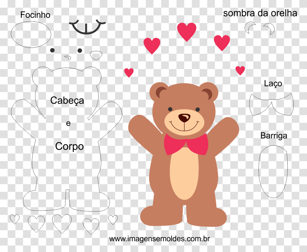 Molde De Urso Em Eva Para Imprimir, Page, Toy, Paper Transparent Png