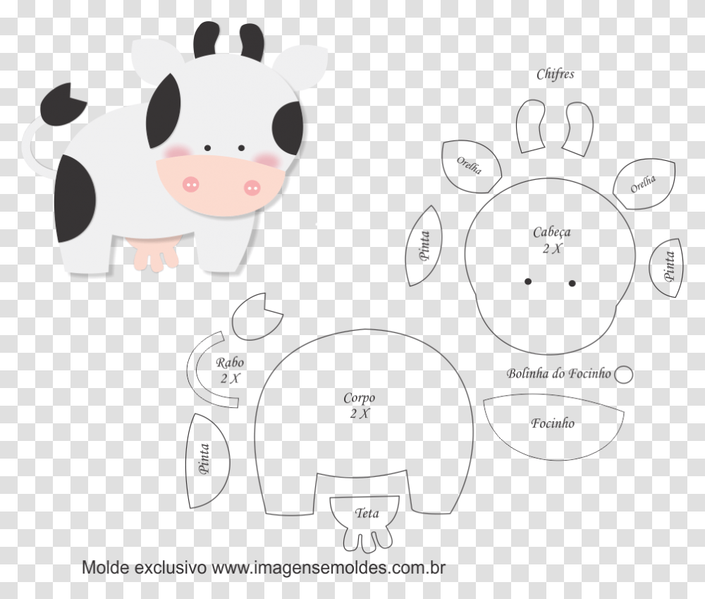Molde De Vaca Para Imprimir, Diagram, Bear, Animal Transparent Png