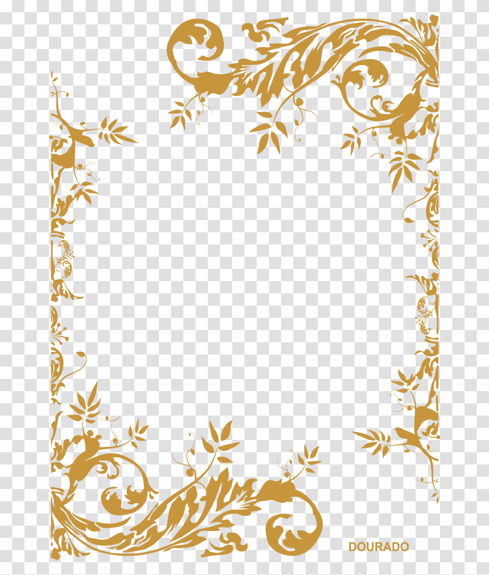 Moldura Arabesco Dourado, Floral Design, Pattern Transparent Png