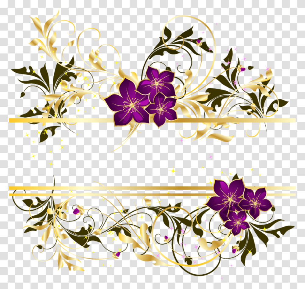 Moldura Arabesco Dourado Vetor, Floral Design, Pattern Transparent Png