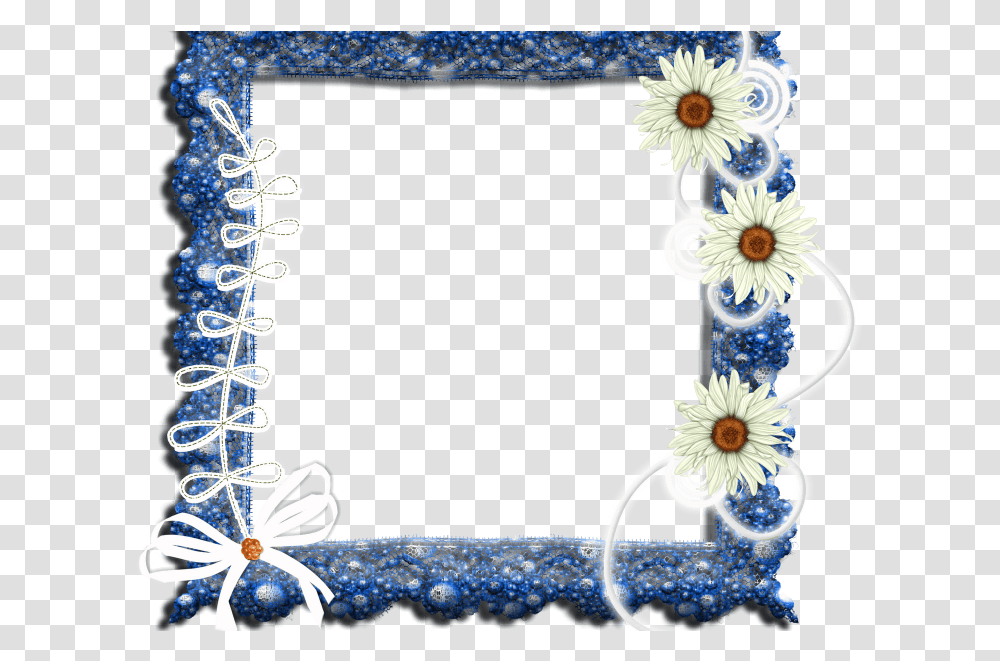 Moldura De Flores Marco Para Fotos Azul, Pattern, Floral Design Transparent Png