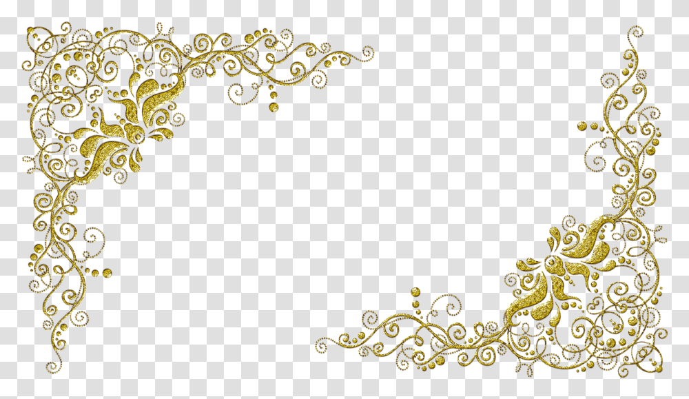 Moldura Dourada Arabescos, Floral Design, Pattern Transparent Png