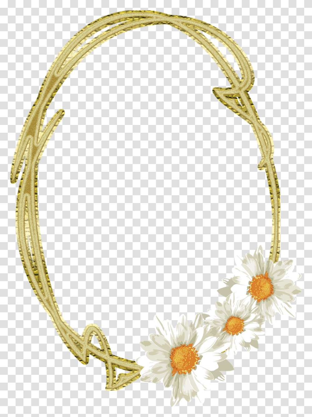 Moldura Oval, Plant, Flower, Blossom, Gold Transparent Png
