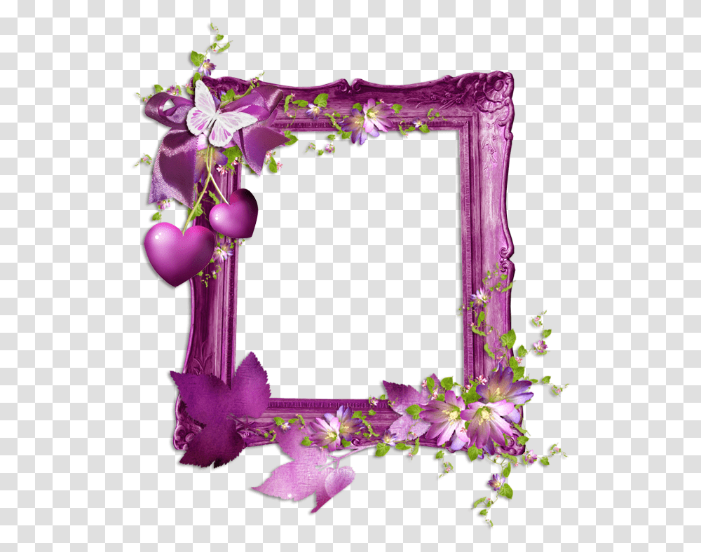 Molduras Download Moldura De Quadro Flor, Purple, Plant, Flower, Blossom Transparent Png