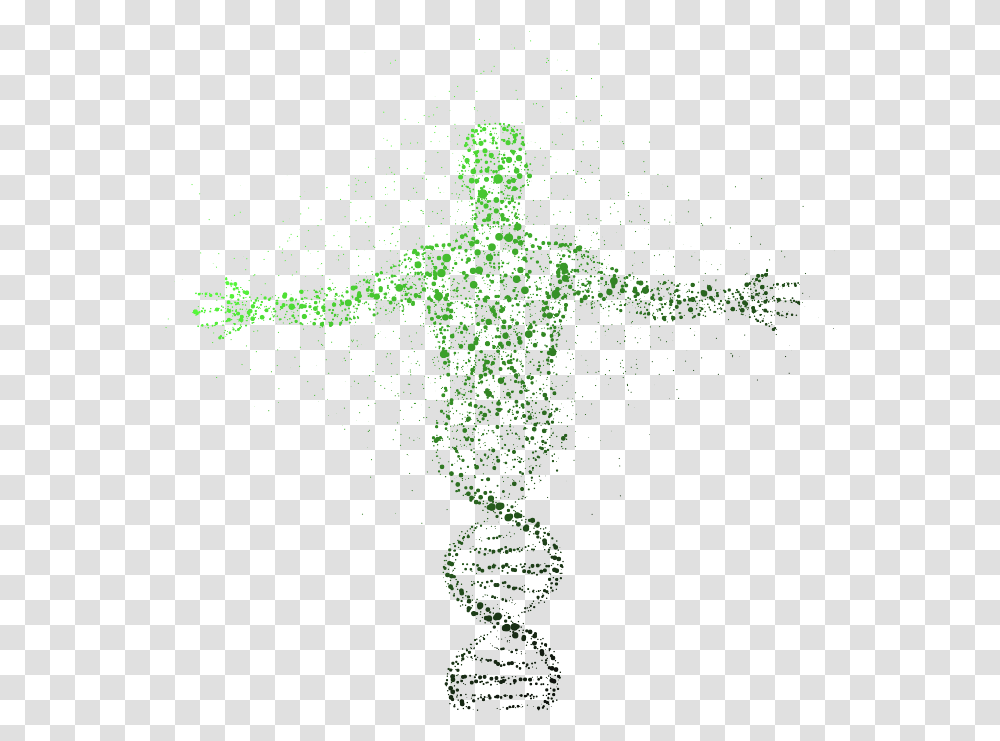 Molecular Structure Of Human Body, Cross, Silhouette, Light Transparent Png