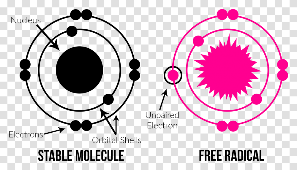 Molecule And Free Radical Diagrams Free Radical Molecules, Light, Cupid Transparent Png