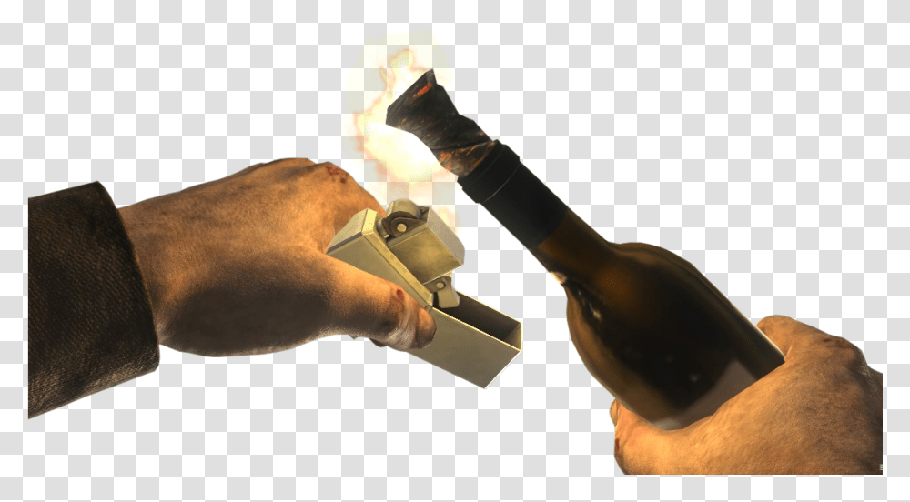 Molotov Cocktail Molotov Cocktail Call Of Duty, Person, Human, Hand, Tool Transparent Png