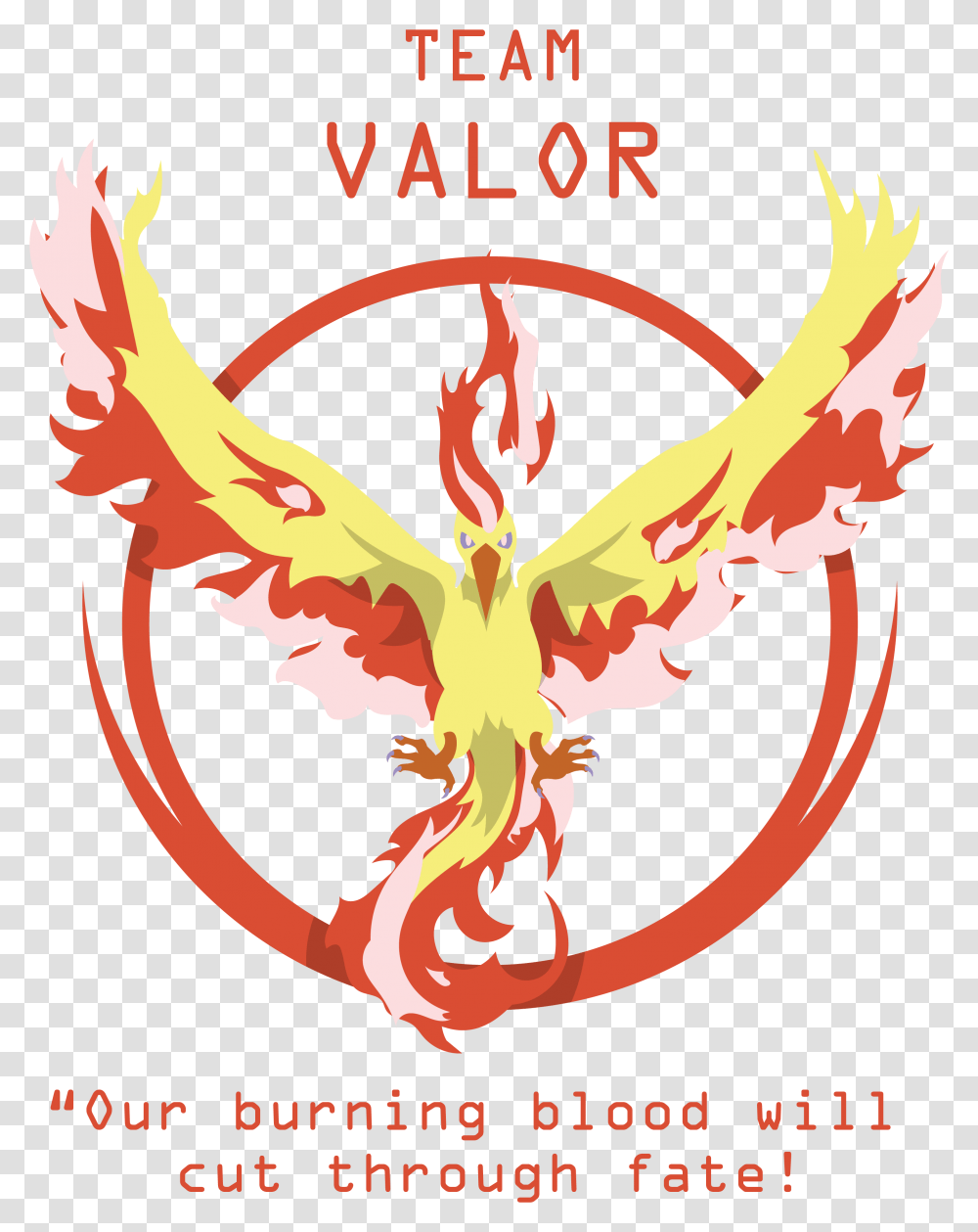 Moltres Pokemon Go Team Valor Sticker Team Valor Pokemon Go Logo, Dragon, Poster, Advertisement, Emblem Transparent Png
