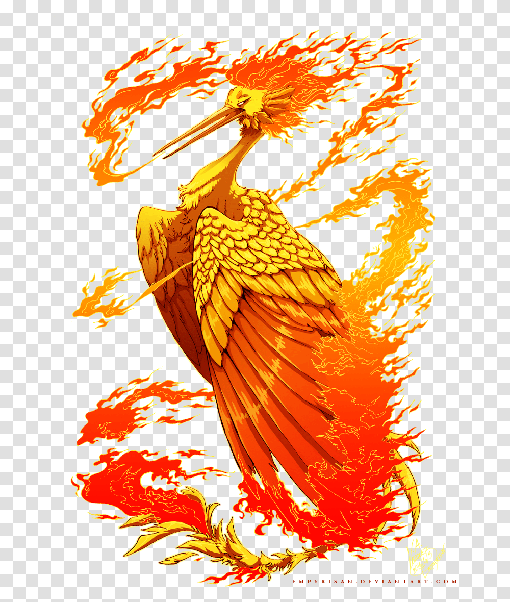 Moltres Used Fire Spin By Empyrisan Fire Bird, Modern Art, Animal Transparent Png