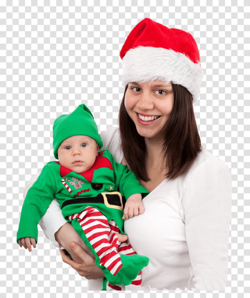 Mom And Baby In Christmas Image, Religion, Person, Face Transparent Png