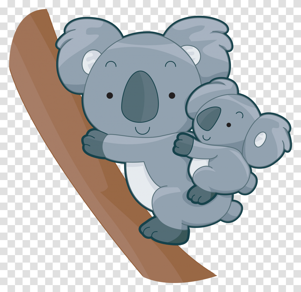 Mom And Baby Koala Clipart, Outdoors, Nature, Drawing Transparent Png