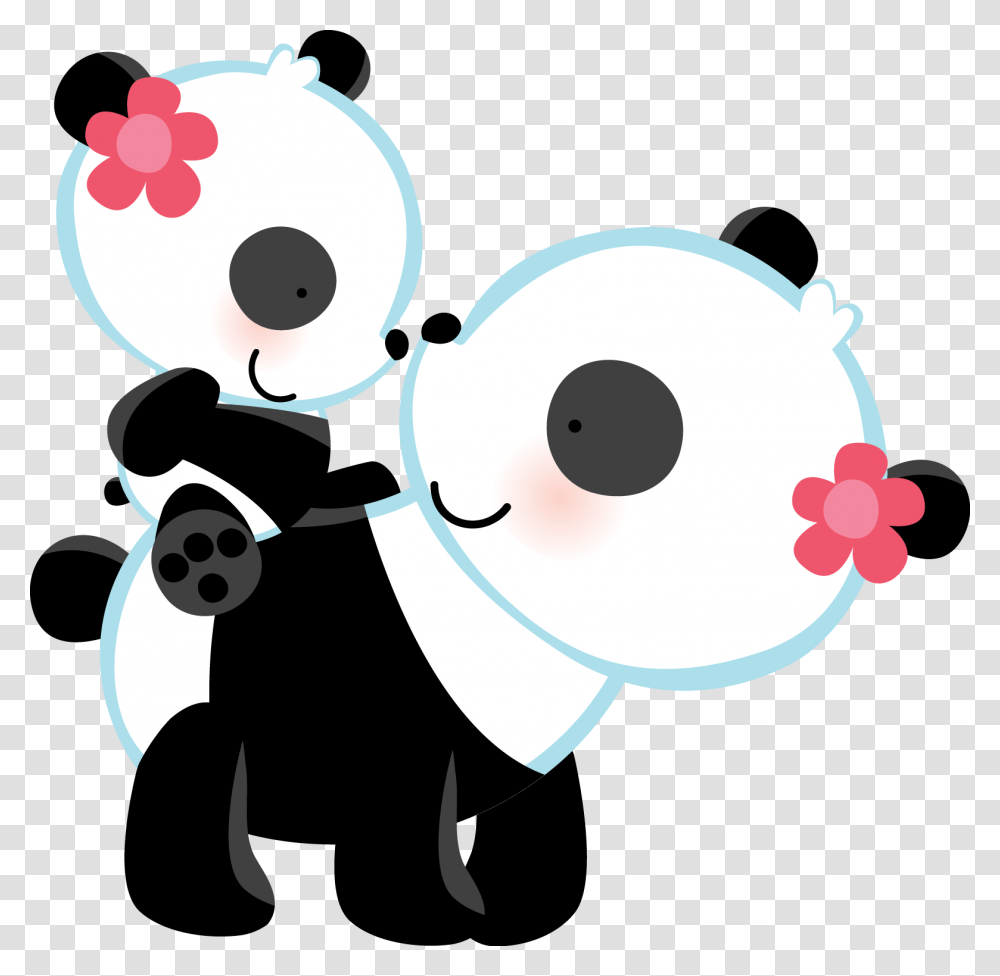 Mom And Baby Panda Clipart, Giant Panda, Mammal, Animal, Face Transparent Png