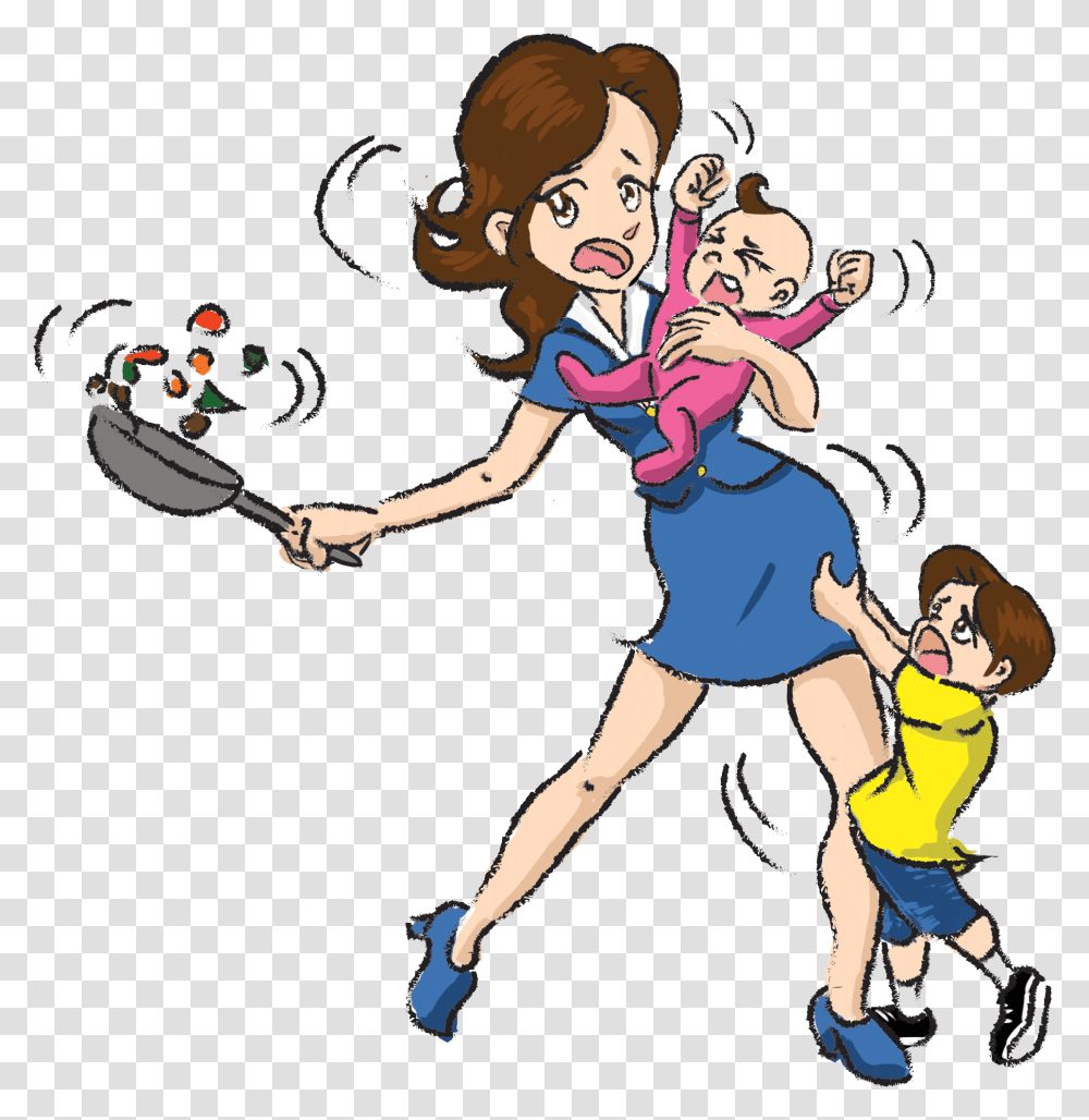 Mom And Family Busy Mom, Person, Human, Juggling, People Transparent Png