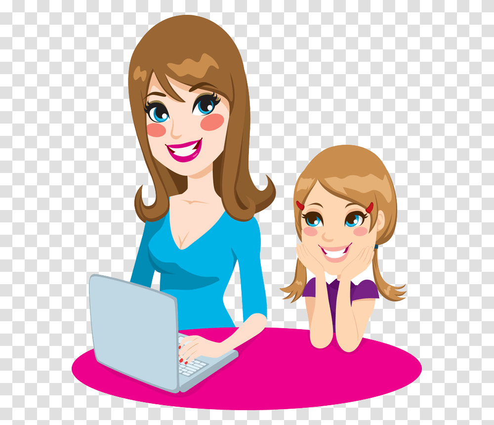 Mom Clip Art Clipart Mother And Daughter, Person, Human, Female, Drawing Transparent Png