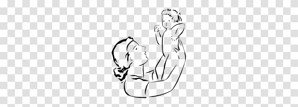 Mom Holding Baby Clip Art, Person, Human, Stencil, Kneeling Transparent Png