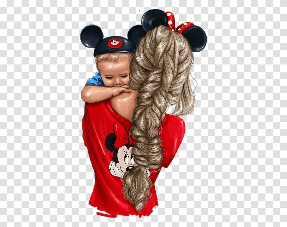 Mom Madre Mama Familia Family Baby Mouse Mama Mouse, Hair, Braid, Person Transparent Png