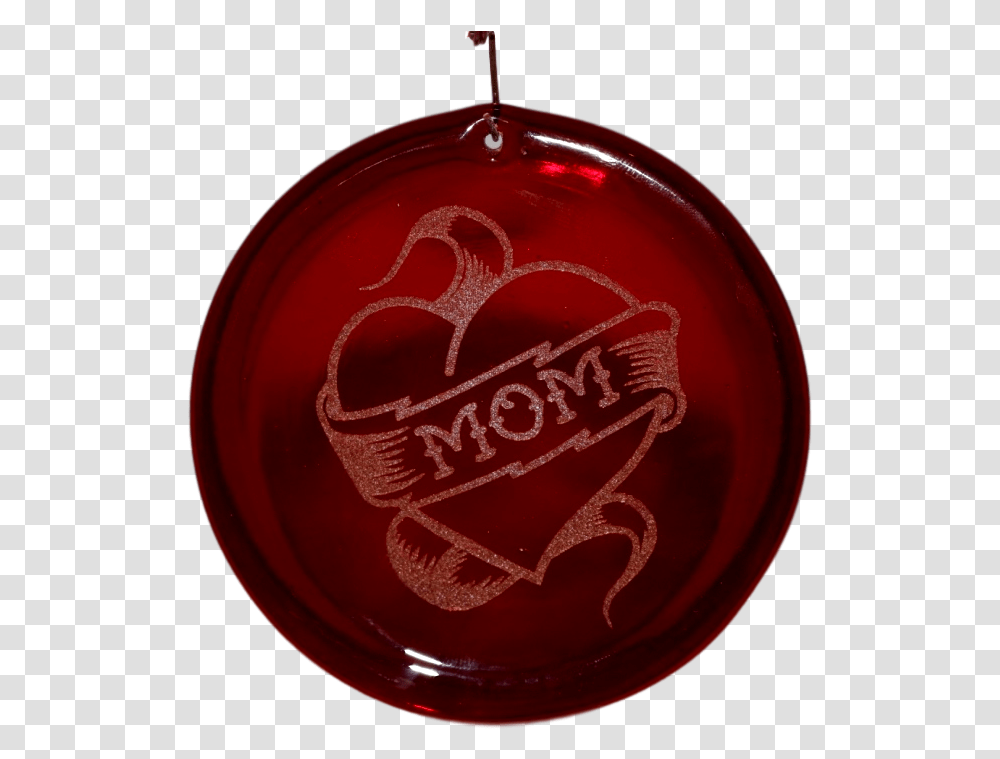 Mom Tattoo Suncatcher Etched Heart, Ornament, Text, Ketchup, Food Transparent Png