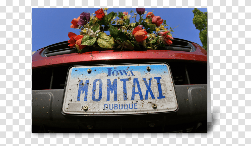 Mom Taxi Greeting Card Vehicle Registration Plate, License Plate, Transportation, Automobile, Plant Transparent Png