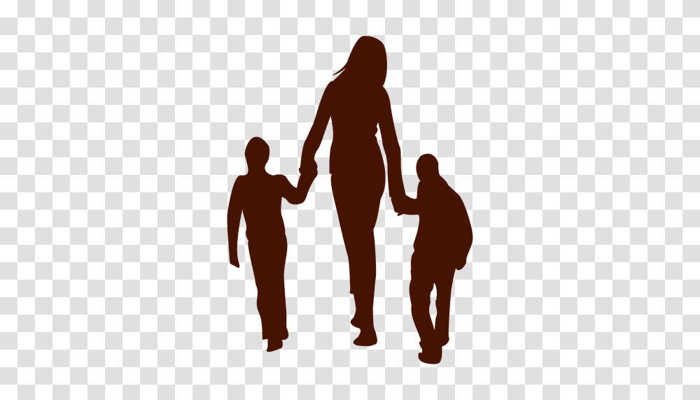 Mom Walking With Two Childs, Hand, Person, Human, Holding Hands Transparent Png