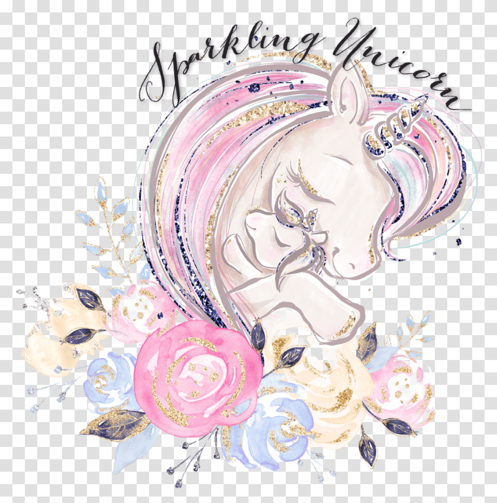 Mommy And Baby Unicorn Clipart, Floral Design, Pattern, Ornament Transparent Png