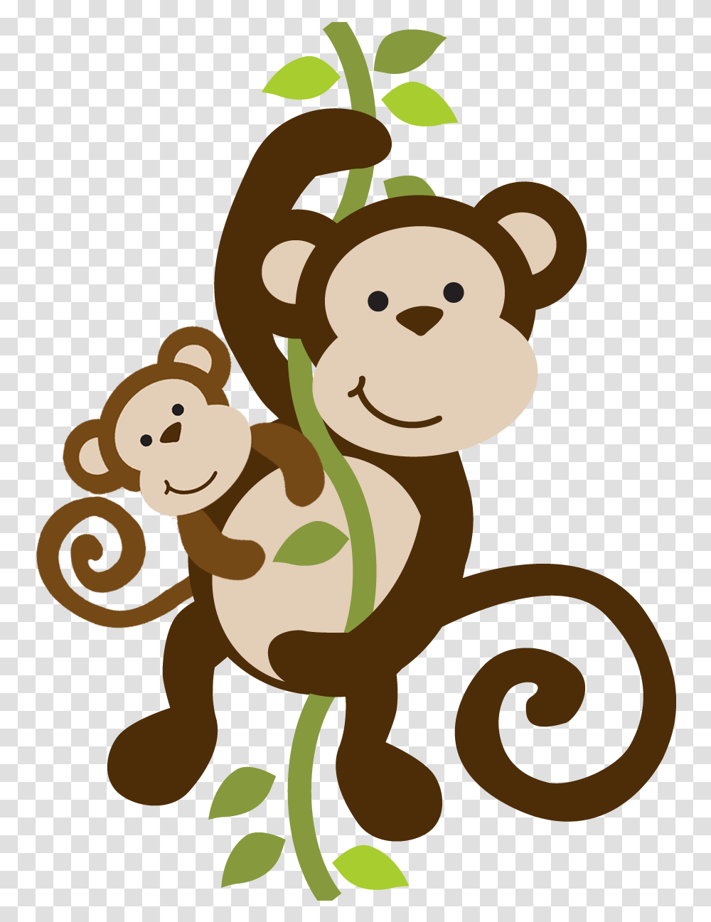 Mommy Clipart Baby Monkey Jungle Safari Animals, Plant, Giant Panda, Wildlife, Mammal Transparent Png