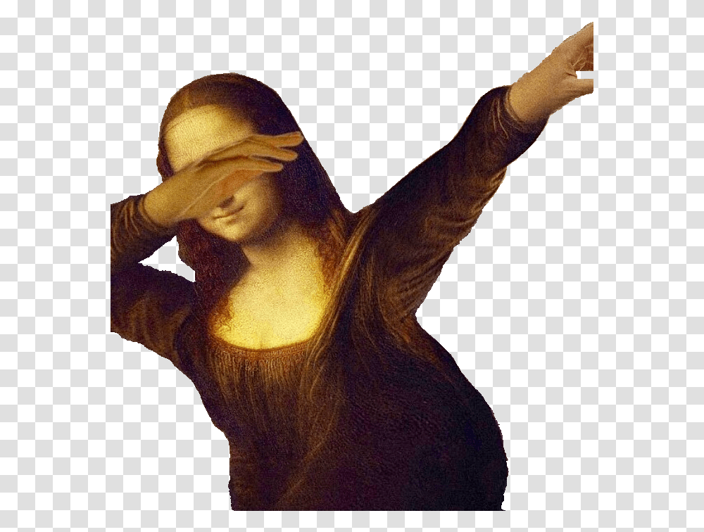 Mona Lisa By Josael Emoji For Discord Dab Full Size Mona Lisa, Dance Pose, Leisure Activities, Person, Art Transparent Png