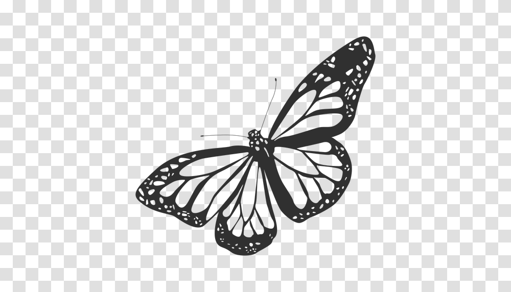 Monarch Butterfly Flat Icon, Stencil Transparent Png