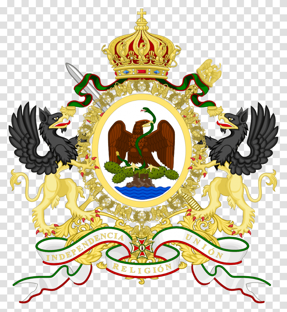 Monarquia Mexicana Flag Of Second Mexican Empire, Emblem, Logo, Trademark Transparent Png