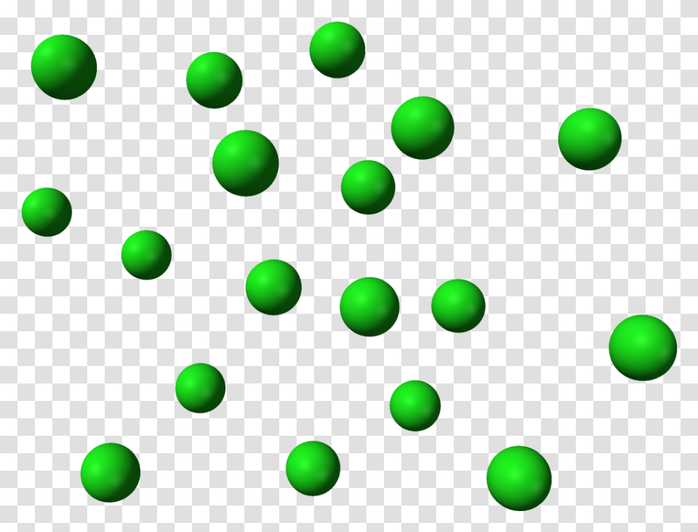 Monatomic Chlorine Gas 3d Vdw Gas Atoms, Green, Sphere, Ball Transparent Png