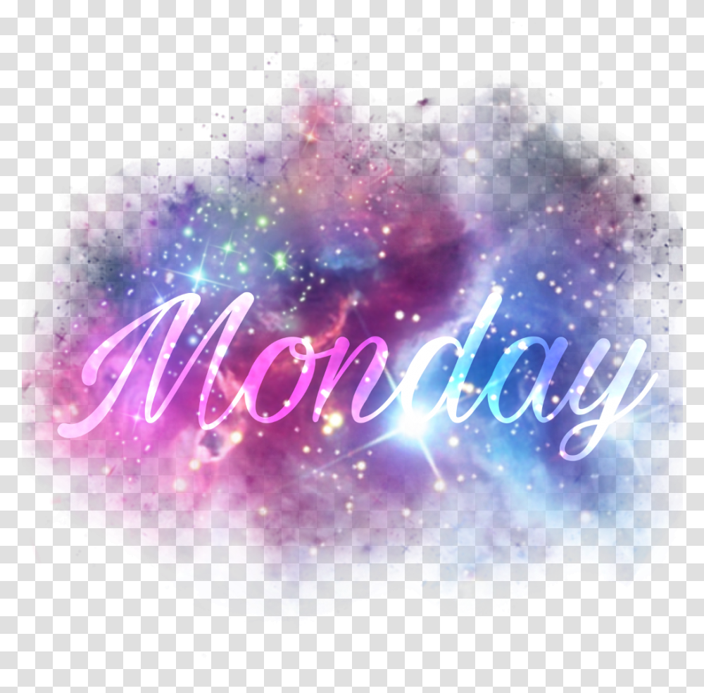 Monday Galaxy Tumblr Instagram Insta Aesthetic Graphic Design, Purple, Light, Lighting, Birthday Cake Transparent Png