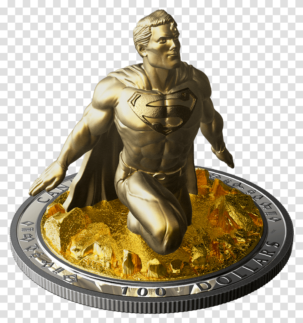 Monedas De Superman, Figurine, Bronze, Person Transparent Png