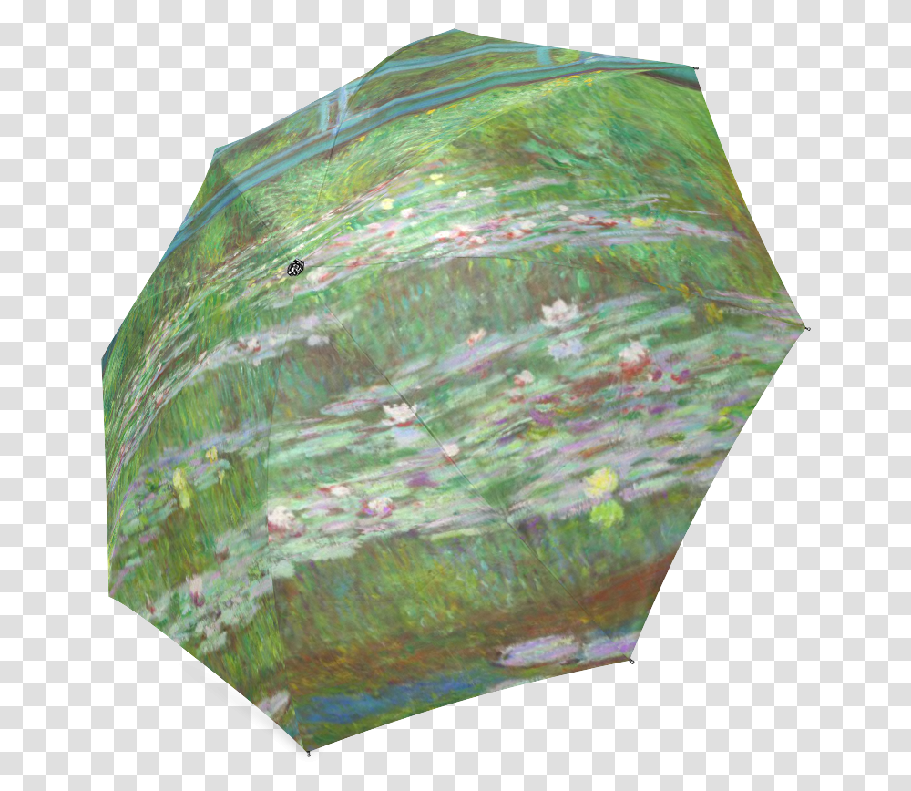 Monet Japanese Bridge Water Lily Pond Foldable Umbrella, Crystal, Sphere, Mineral, Rug Transparent Png