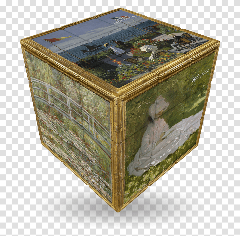 Monet Rubik's Cube, Box, Furniture, Treasure, Pottery Transparent Png
