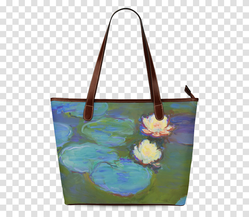 Monet Water Lilies Shoulder Tote Bag Coach Tote Zip Pacman, Handbag, Accessories, Accessory, Purse Transparent Png