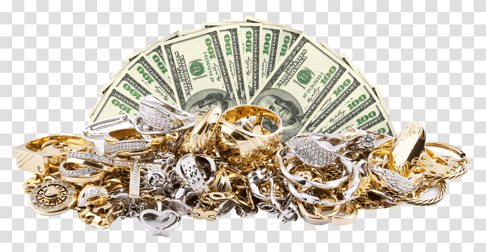 Money And Gold And Diamonds Transparent Png