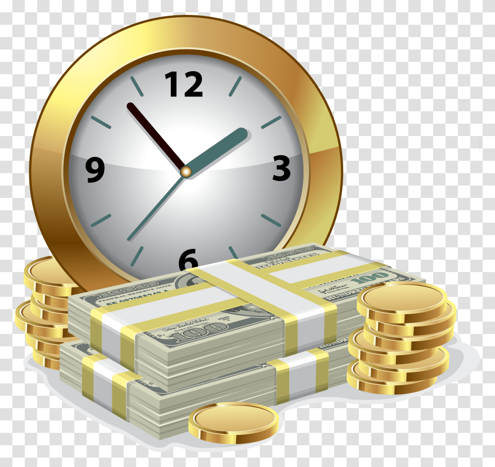 Money And Watch Clipart, Analog Clock, Clock Tower, Architecture, Building Transparent Png
