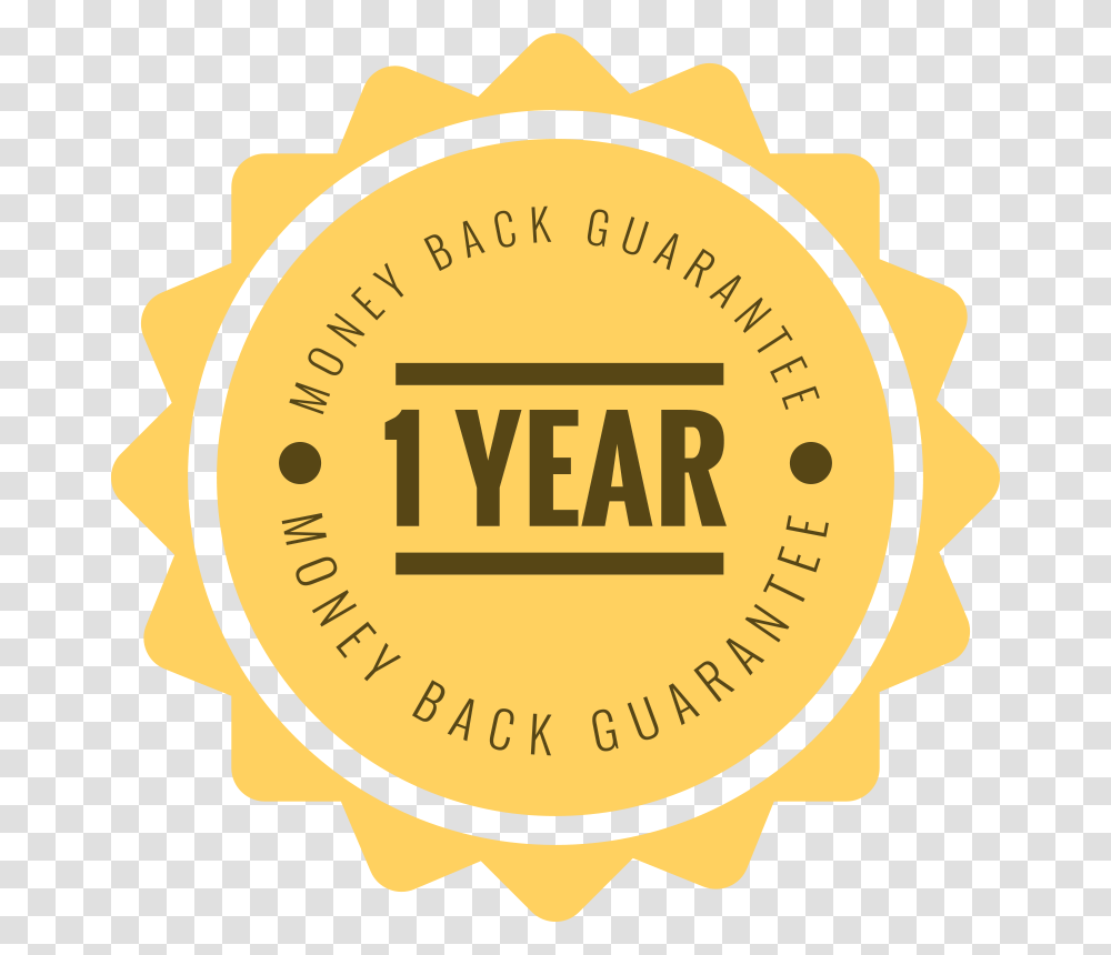 Money Back Guarantee 1 Year Money Back Guarantee, Label, Logo Transparent Png