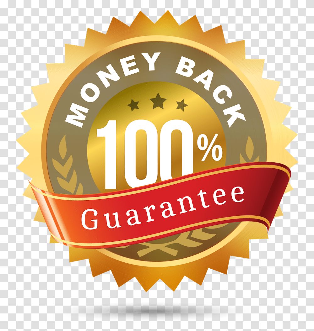 Money Back Guarantee Gold Seal Background, Label, Logo Transparent Png