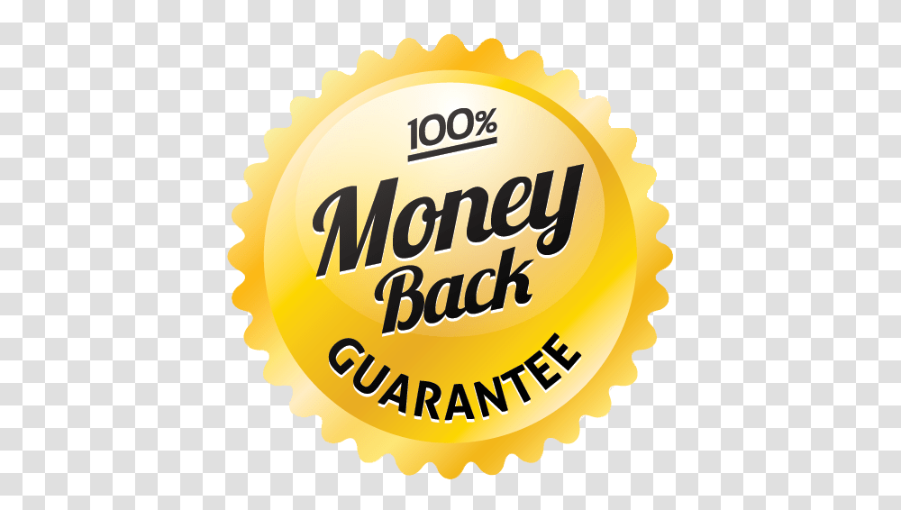 Money Back Guarantee, Label, Gold, Logo Transparent Png