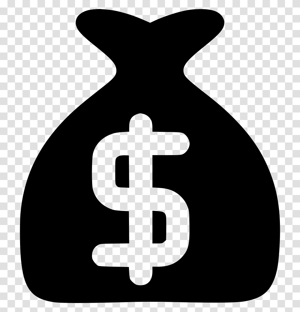 Money Bag Dollar Icon Free Download, Silhouette, Stencil, Cross Transparent Png