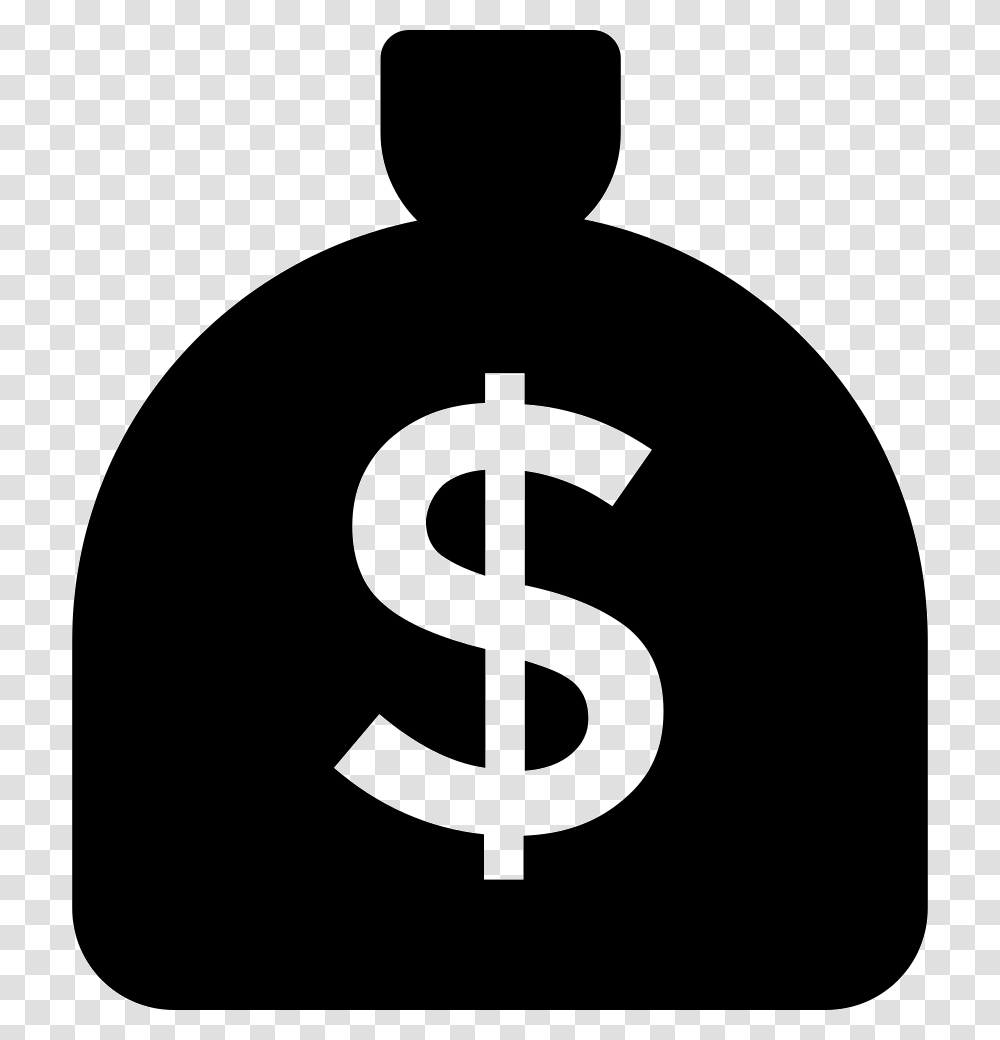 Money Bag With Dollar Sign Icon Free Download, Silhouette, Stencil Transparent Png