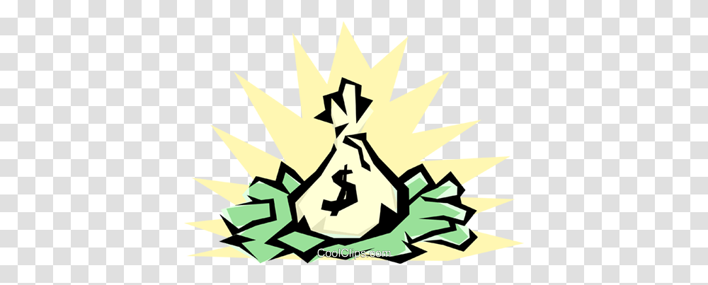 Money Bags Royalty Free Vector Clip Art Illustration, Recycling Symbol, Star Symbol Transparent Png