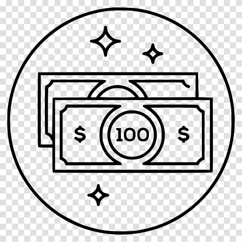 Money Bills Cash Dollars Self Confidence Icon, Armor, Stencil, Shield Transparent Png