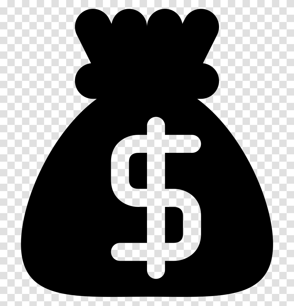 Money Black Bag With Dollar Sign Icon Free Download, Stencil, Silhouette Transparent Png