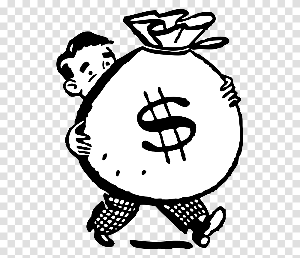 Money Clipart Black And White, Stencil, Person, Human Transparent Png