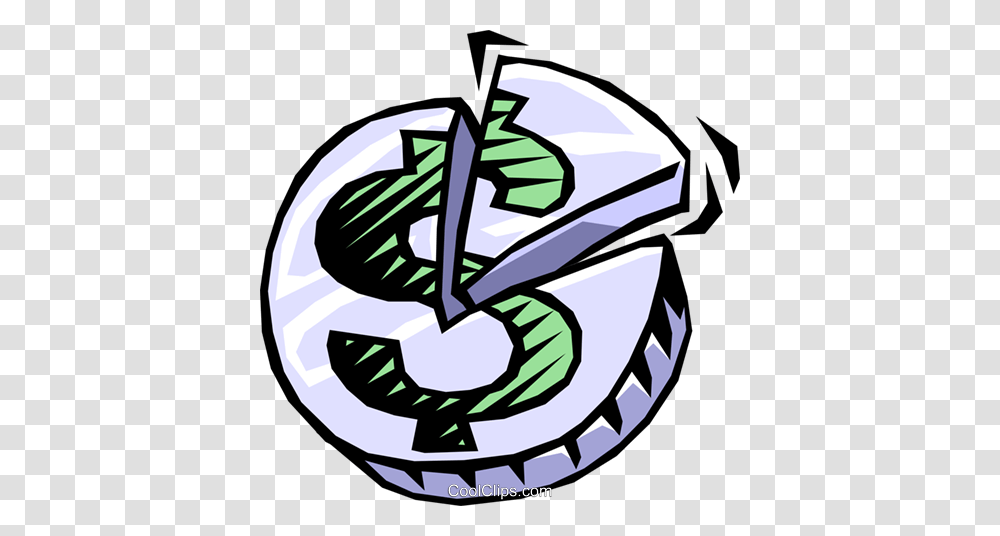 Money Coin With A Pie Wedge Slice Royalty Free Vector Clip Art, Dynamite, Weapon, Weaponry Transparent Png